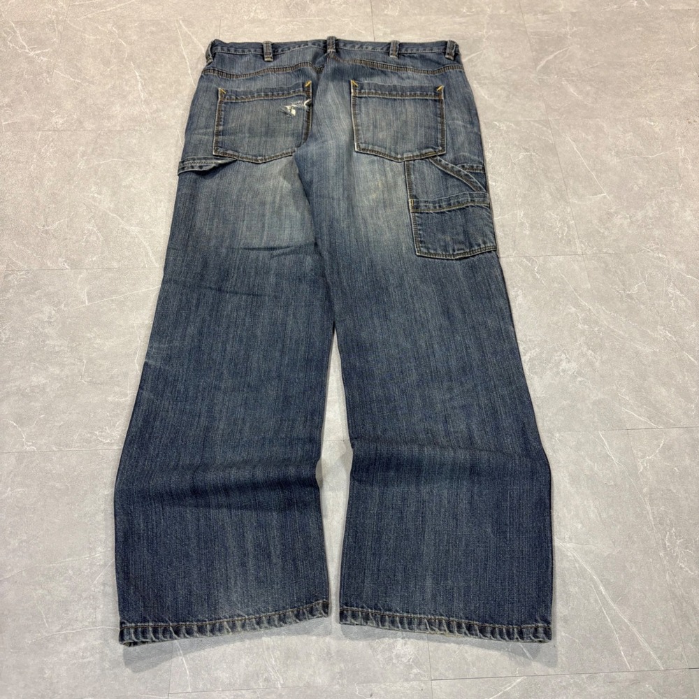 Old Navy Loose Painter Jeans Mens 36x34 Blue Denim Wide Leg Carpenter Work Pants